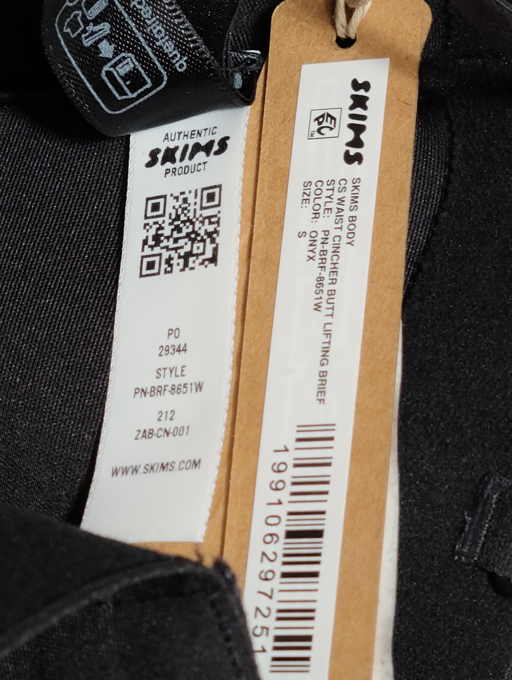SKIMS Body Core Sculpt Waist Cincher Butt Lifting Brief Black Onyx Small NEW - Picture 5 of 6